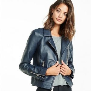 Express (minus the) navy faux leather moto jacket